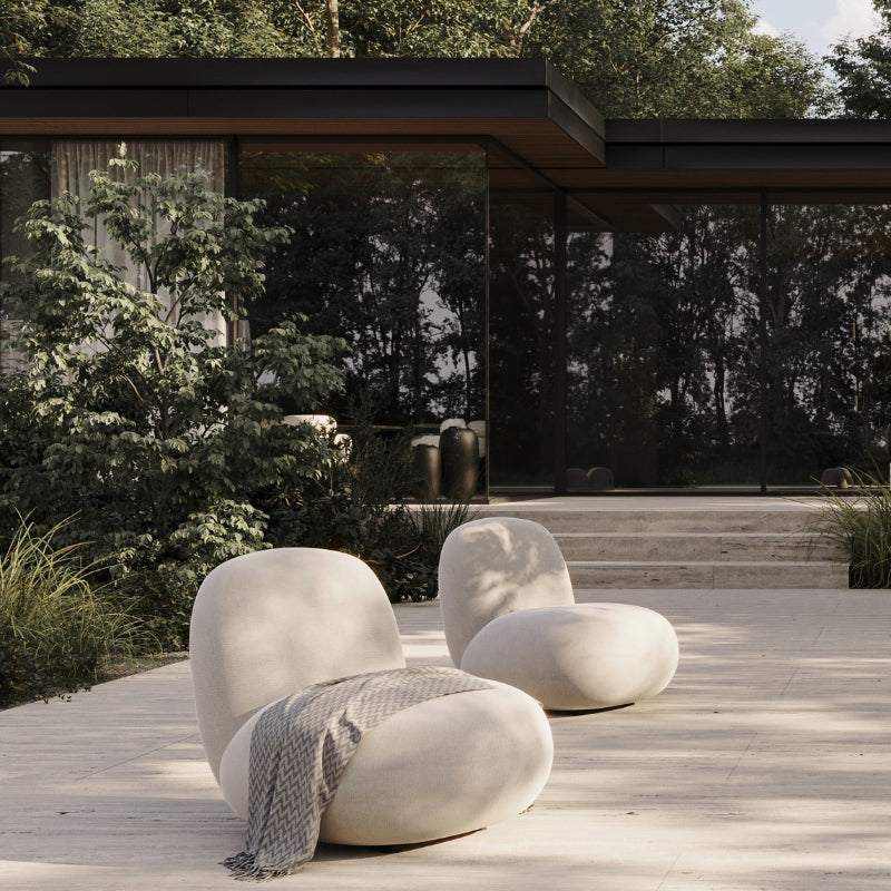 Toe Flat Chair Sunproof Fabric Taupe