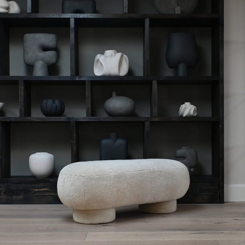 Big Foot Bench Ottoman - Sandshell (Sheepskin)