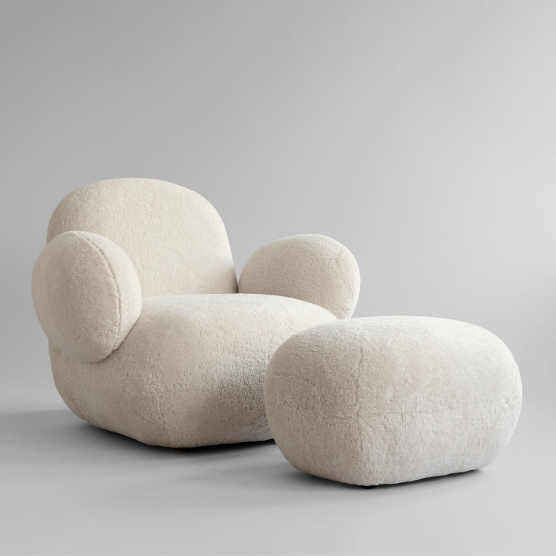 Toe Ottoman Foot Stool - Sandshell (Sheepskin)