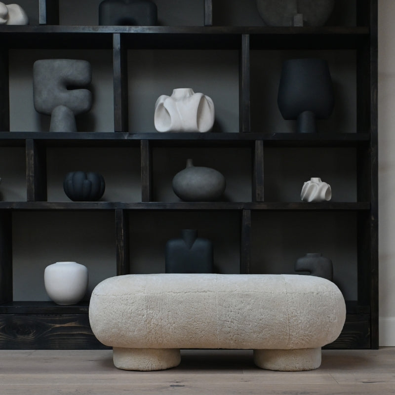 Big Foot Bench Ottoman - Sandshell (Sheepskin)