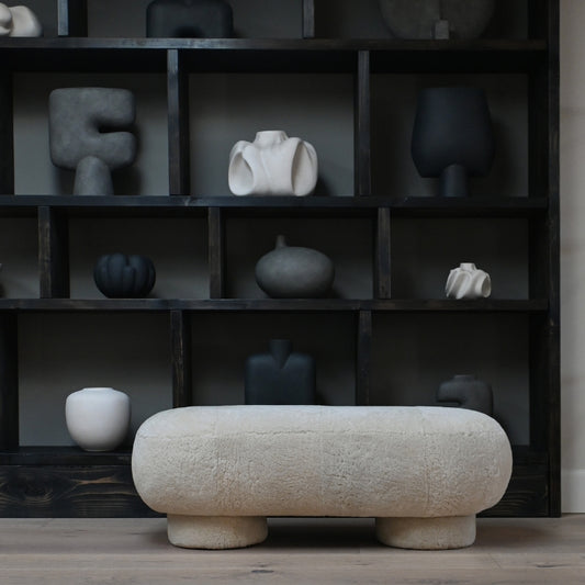 Big Foot Bench Ottoman - Sandshell (Sheepskin)