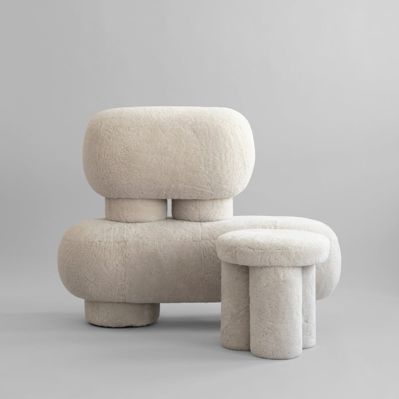 Big Foot Bench Ottoman - Sandshell (Sheepskin)