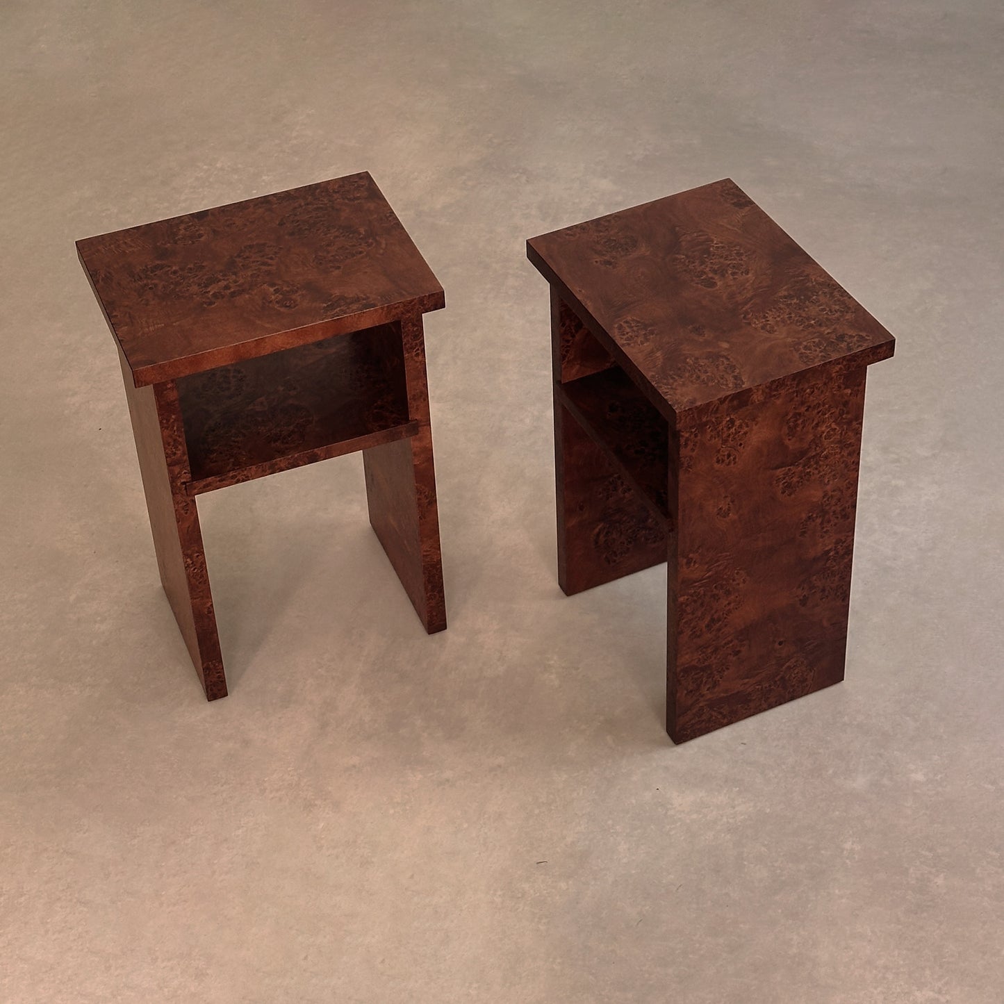 Burlwood Nightstands