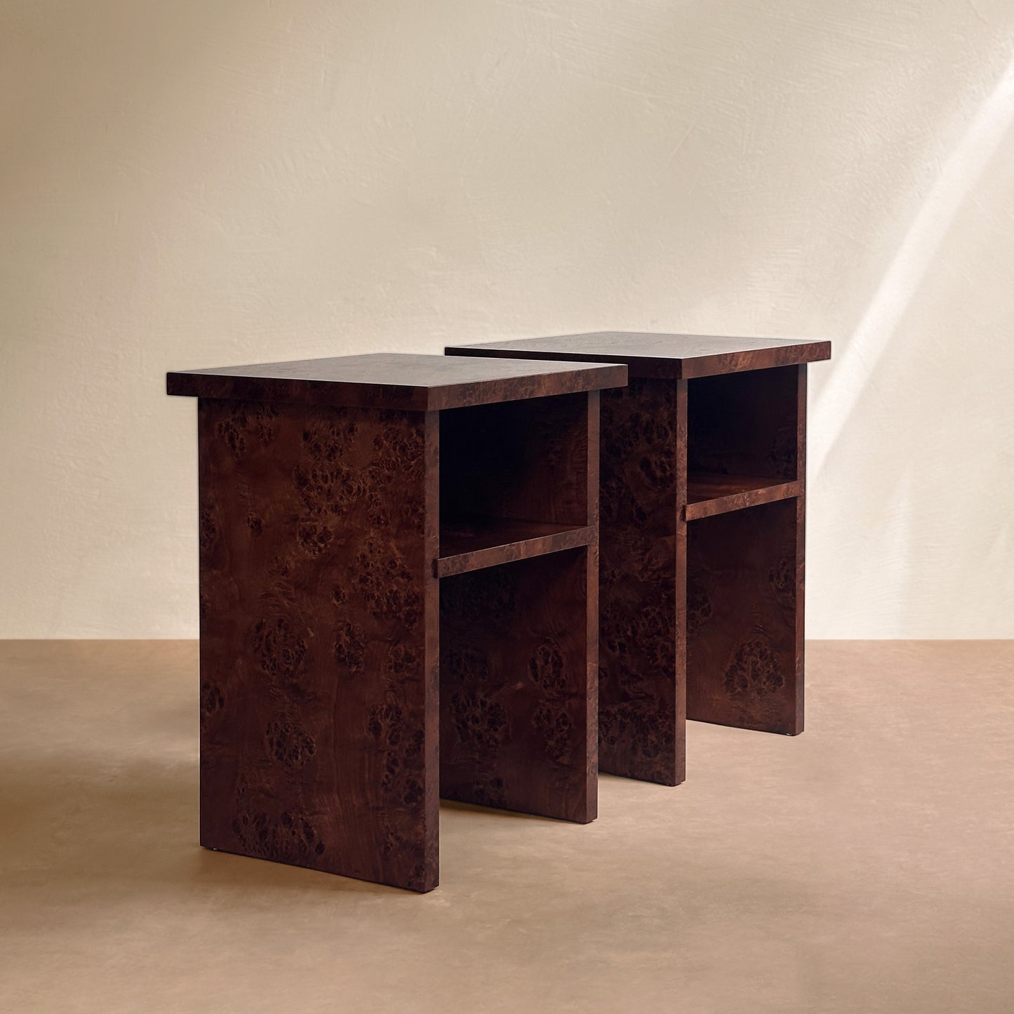 Burlwood Nightstands