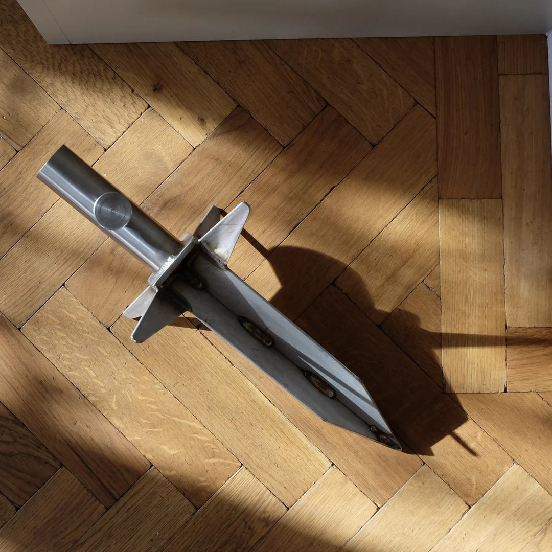 Stainless steel ground spike parasol base