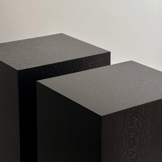 Black Lacewood 55 cm Plinth Side Table