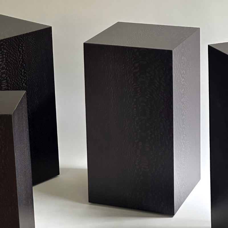 Black Lacewood 55 cm Plinth Side Table