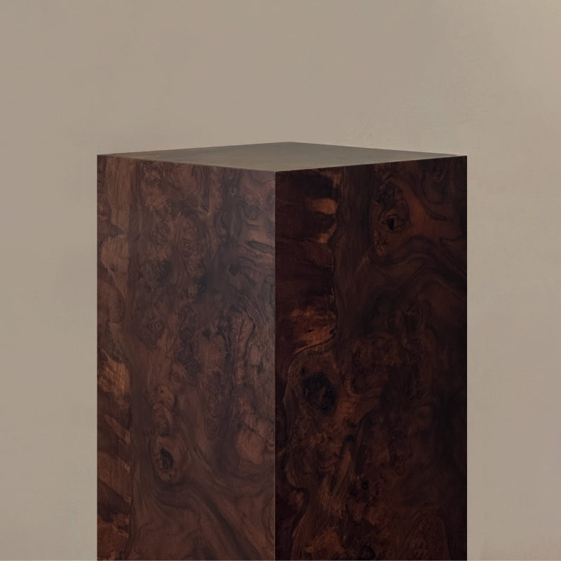 Walnut Burlwood 75 cm Plinth Column