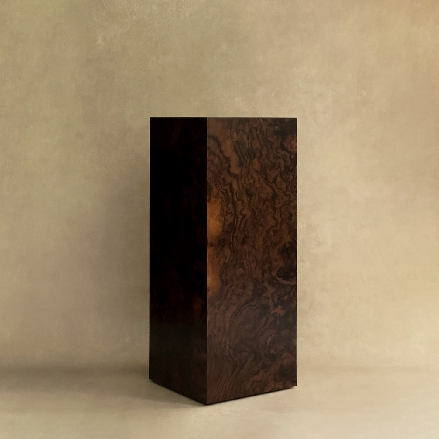 Walnut Burlwood 75 cm Plinth Column
