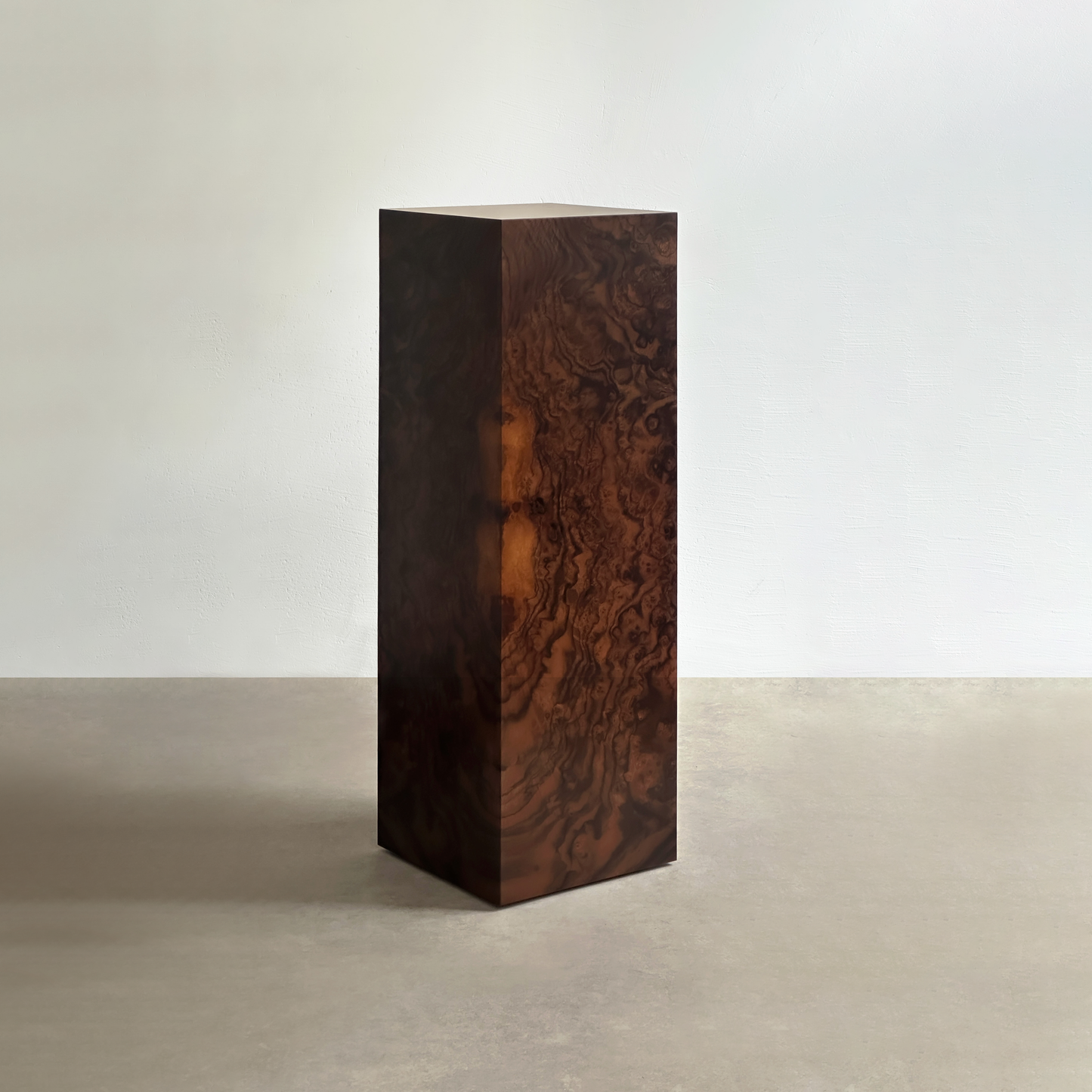 Walnut Burlwood 75 cm Plinth Column
