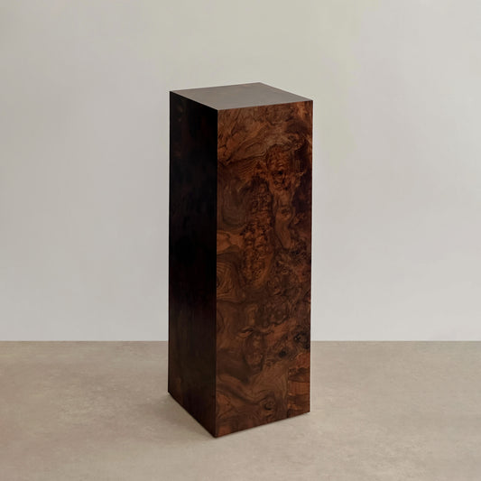 Walnut Burlwood 75 cm Plinth Column