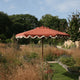 Terracotta Scalloped Parasol with Cream Fringe